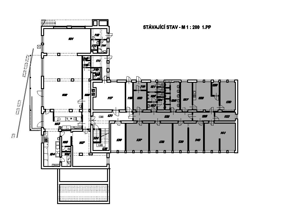 šedá - prostory ubytovny
